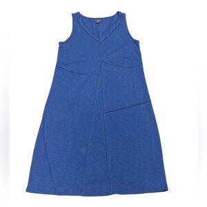 J.Jill Blue outer Stitch v neck Dress Size M Tall EUC